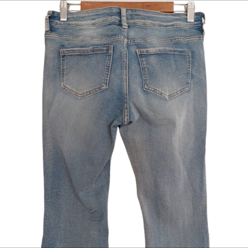 Rise Supply Co Light Wash Cotton Mid Rise Flared Denim Blue Jeans Pants Size 7 — image 4 of 7